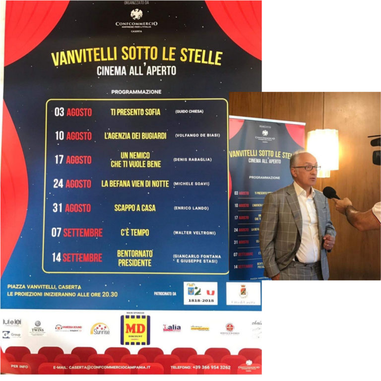 “Vanvitelli sotto le stelle”: dal 3 agosto il cinema gratuito all’aperto in piazza Vanvitelli