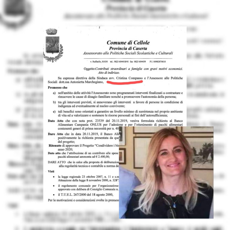 Compasso chiarisce l’iniziativa solidale della città di Cellole.