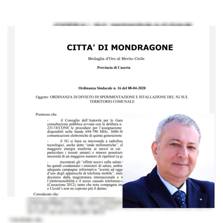 Reti 5G, il divieto di Pacifico di installazione sul territorio comunale.