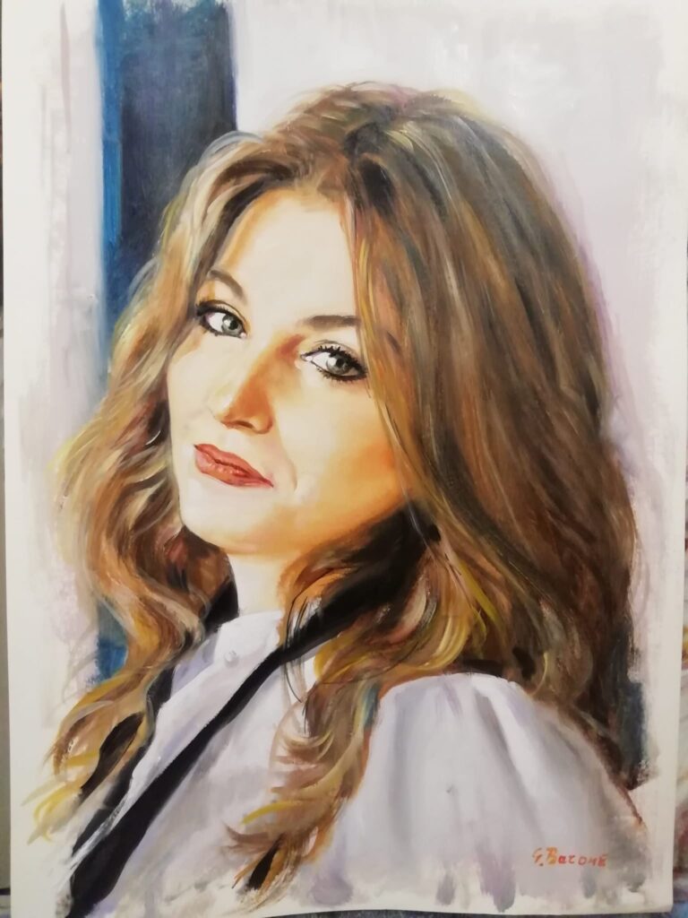 Alessia Moio ispira il pittore Gigi Barone