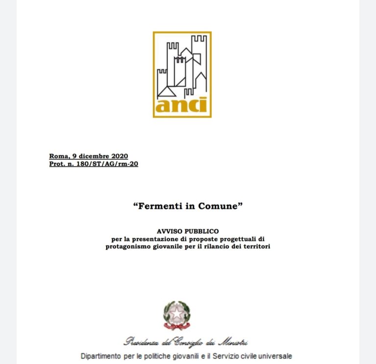 Il comune di Mondragone con Terra Mia partecipano al bando “Fermenti in Comune”