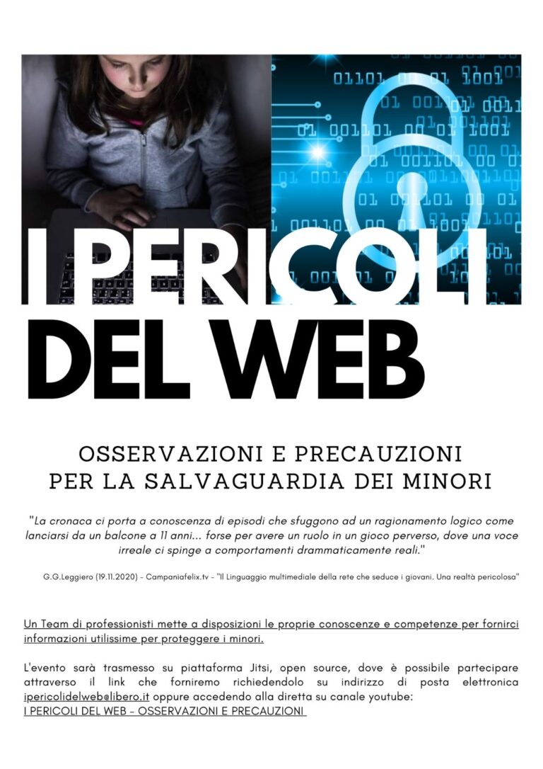 Il 20 marzo si terrà l’evento “I pericoli del web”, professionisti a confronto.
