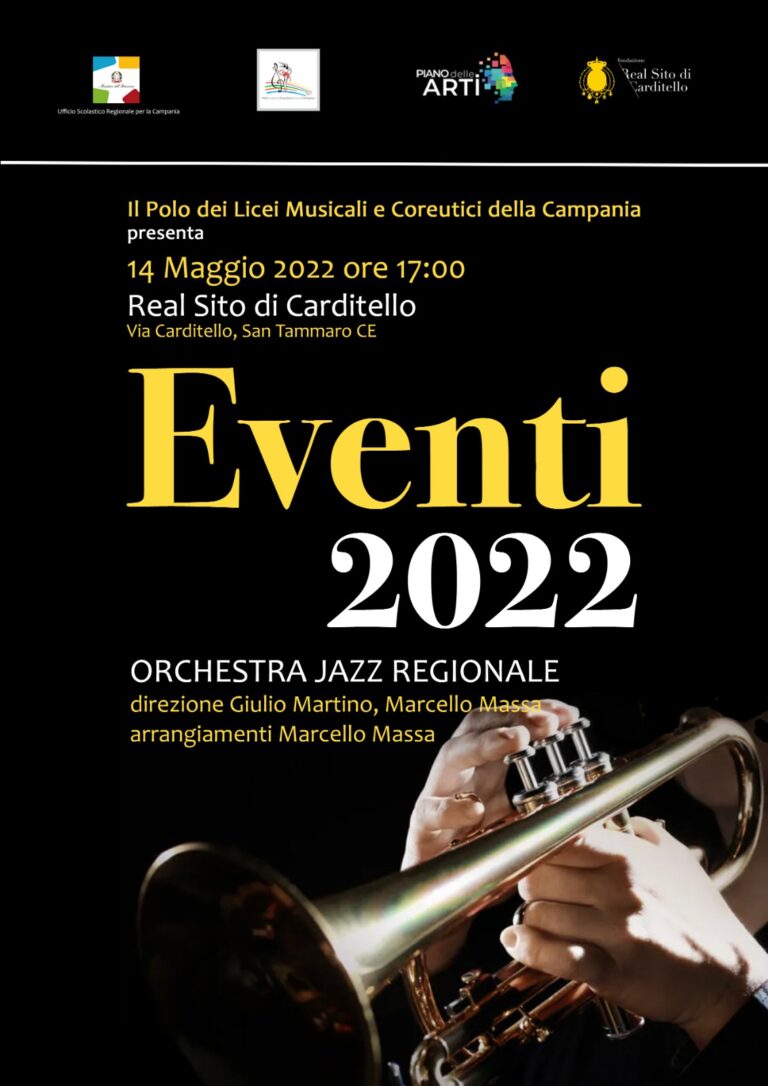 Mondragone/Caserta-“Eventi 2022”, gli studenti del liceo scientifico “G. Galilei” nell’Orchestra Jazz Regionale presso la Reggia di Carditello.