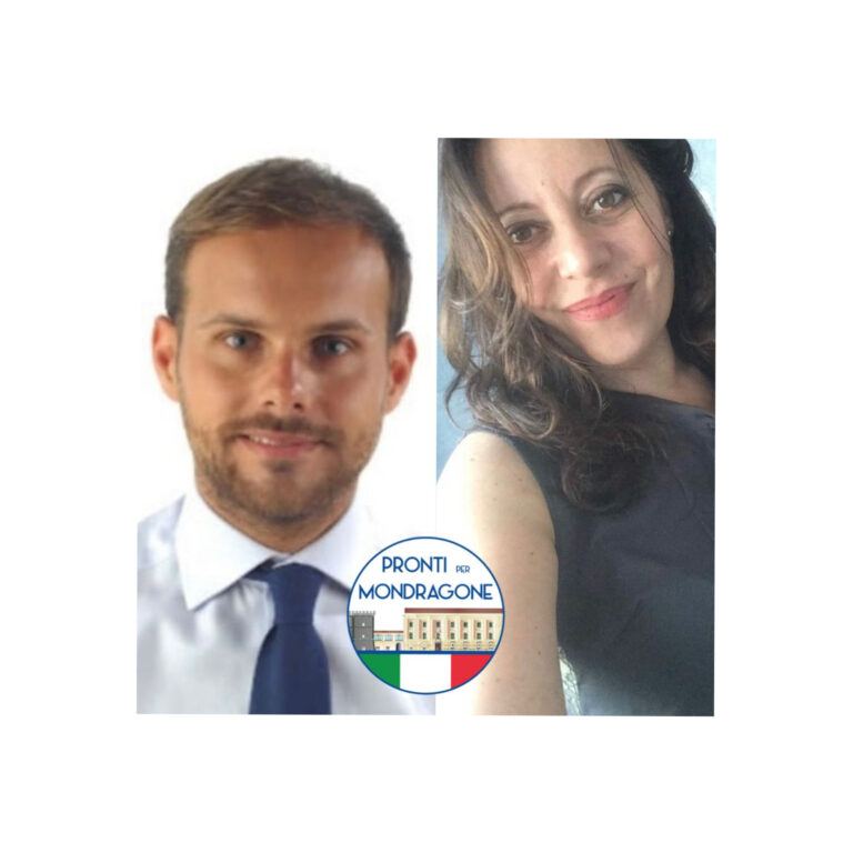 “Pronti per Mondragone”, Loredana Morrone e Pasquale Sasso candidati al Consiglio Comunale
