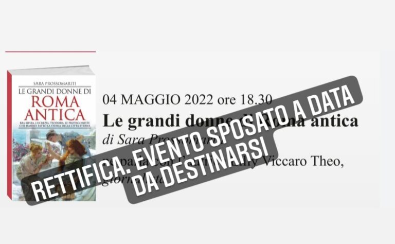 RETTIFICA DATA DEL QUARTO APPUNTAMENTO