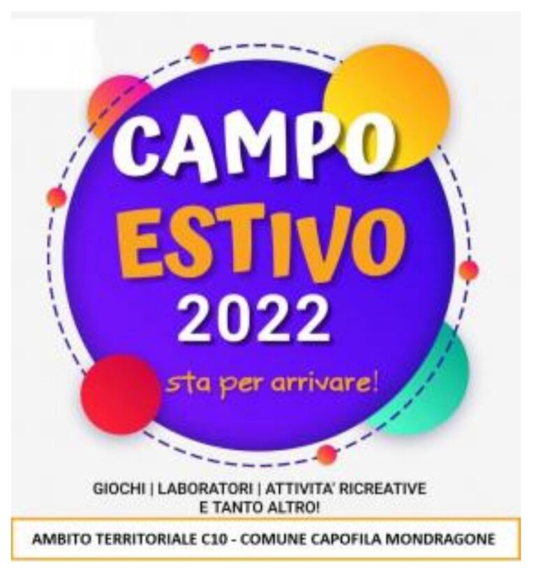 MONDRAGONE – AVVISO PUBBLICO “CAMPUS ESTIVO 2022”