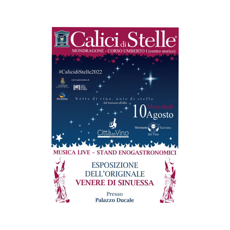 Mondragone- Ritorna l’evento più atteso dell’anno: Calici di Stelle, edizione 2022.