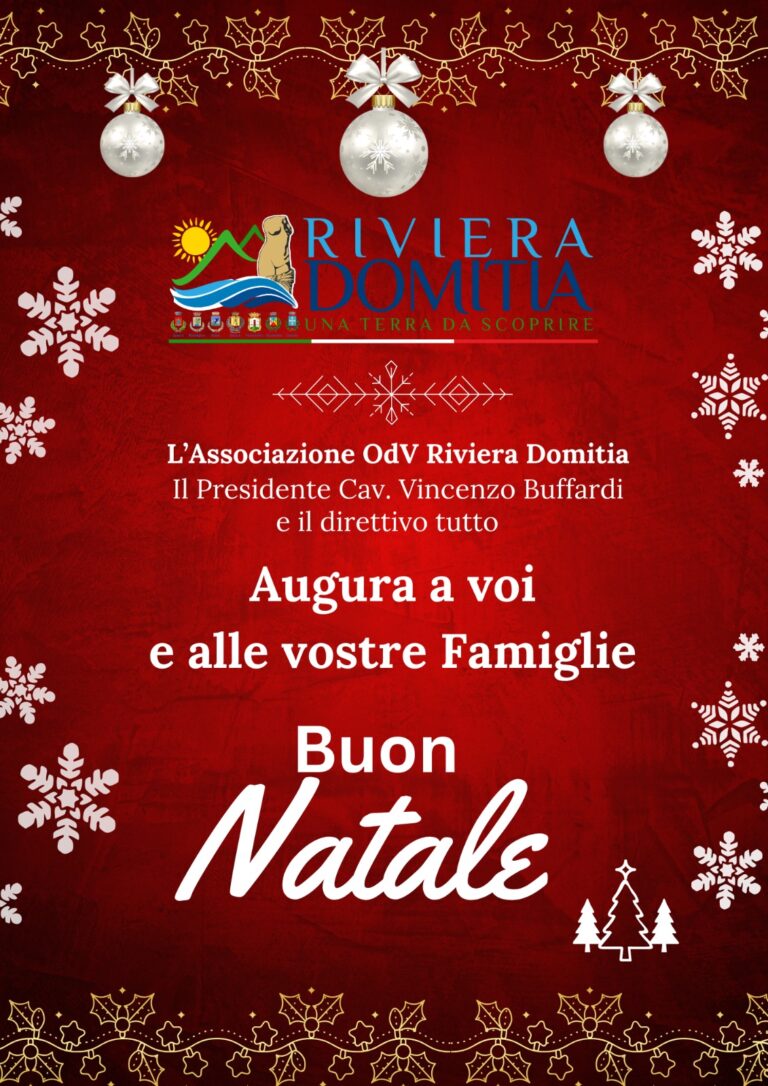MONDRAGONE – Buon Natale dall’Associazione OdV Riviera Domitia.